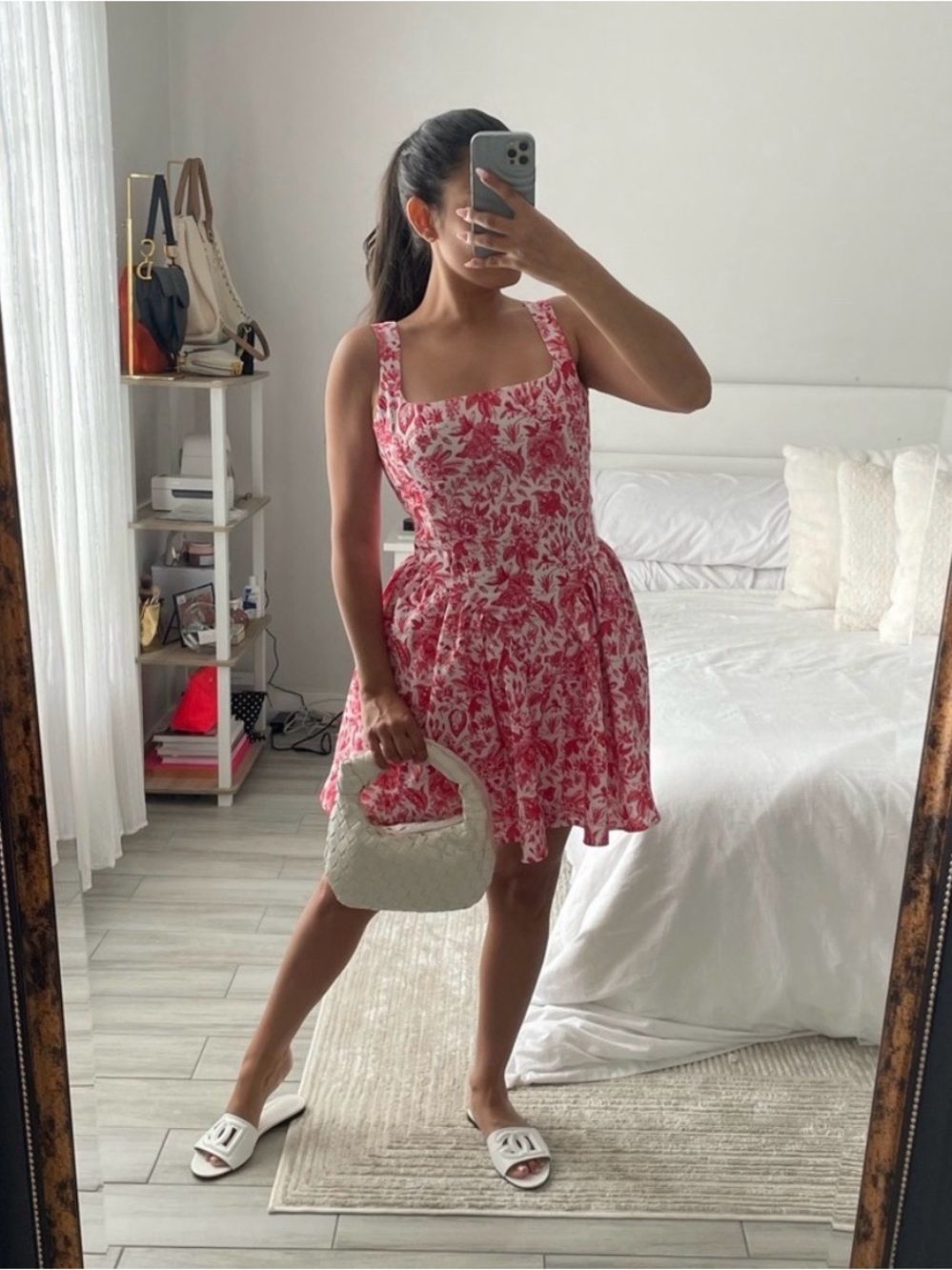 COMMENSE Red & White Floral Mini Dress - Picture 7 of 7